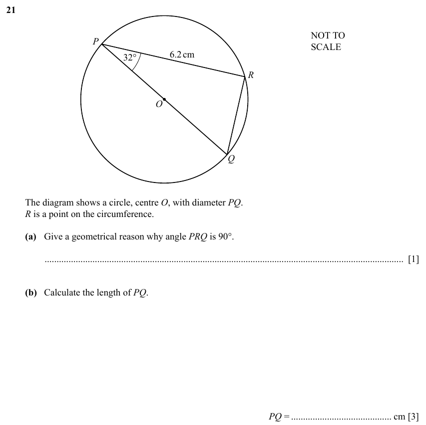 IGCSE 0580 Specimen 2025 Paper 31 Question 21 — Angles using geometrical properties (Core, 4 marks)