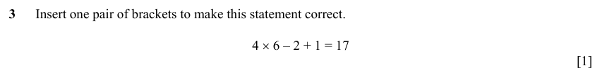 IGCSE Mathematics 0580 Specimen 2025 Paper 31 Question 3 – Numbers, The four rules, 1 marks