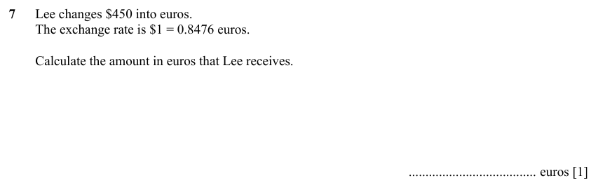 IGCSE Mathematics 0580 Specimen 2025 Paper 31 Question 7 – Numbers, The four rules, 1 marks