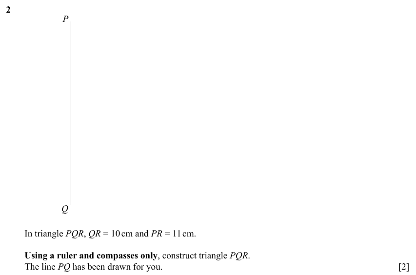 IGCSE Mathematics 0580 Specimen 2025 Paper 41 Question 2 – Geometry, Geometrical terms and vocabulary, 2 marks