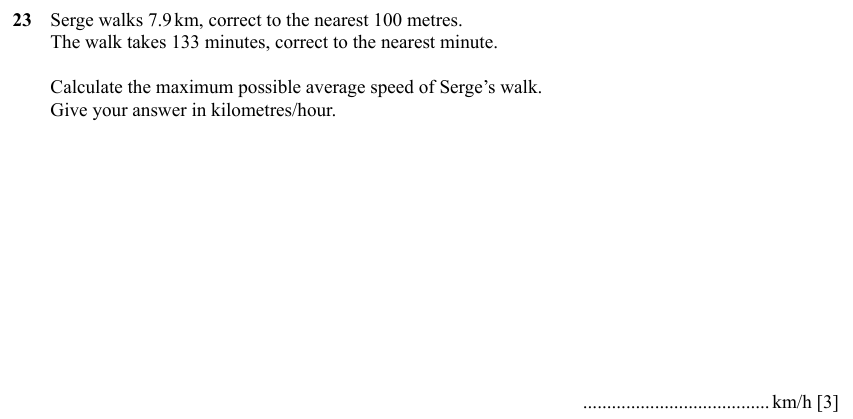 IGCSE 0580 Specimen 2025 Paper 41 Question 23 — Bounds (Extended, 3 marks)