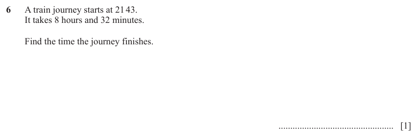 IGCSE Mathematics 0580 May/June 2023 Paper 11 Question 6 – Numbers, The four rules, 1 marks