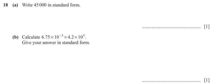 IGCSE Mathematics 0580 May/June 2023 Paper 12 Question 18 – Numbers, Indices, 2 marks