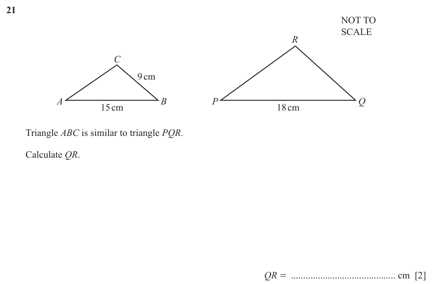 IGCSE Mathematics 0580 May/June 2023 Paper 12 Question 21 – Geometry, Geometrical terms and vocabulary, 2 marks