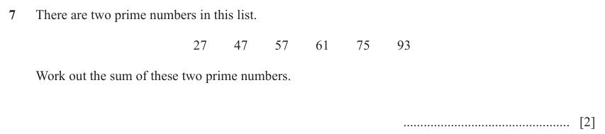 IGCSE Mathematics 0580 May/June 2023 Paper 12 Question 7 – Numbers, The four rules, 2 marks