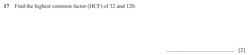 IGCSE Mathematics 0580 May/June 2023 Paper 13 Question 17 – Numbers, The four rules, 2 marks