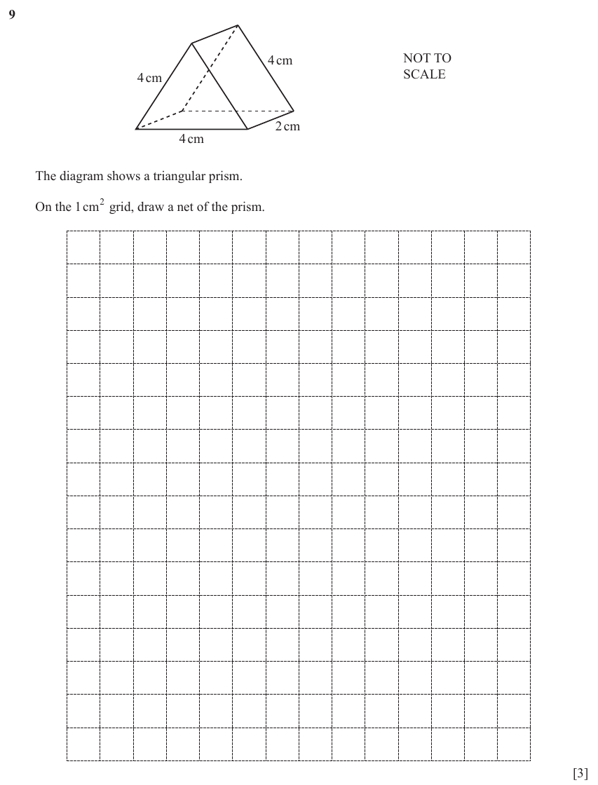 IGCSE Mathematics 0580 May/June 2023 Paper 13 Question 9 – Geometry, Geometrical terms and vocabulary, 3 marks