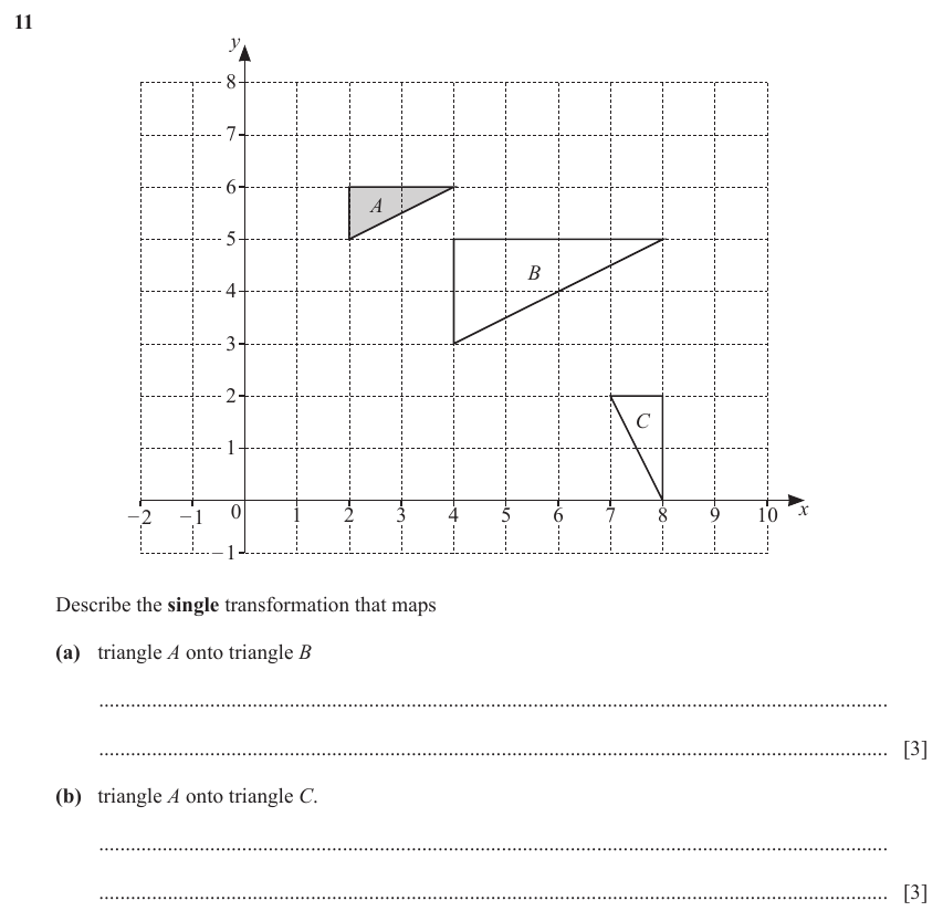 IGCSE Mathematics 0580 May/June 2023 Paper 21 Question 11 – Geometry, Geometrical terms and vocabulary, 6 marks