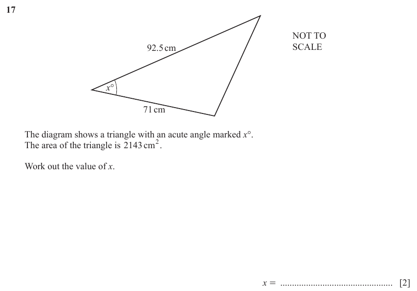 IGCSE Mathematics 0580 May/June 2023 Paper 22 Question 17 – Geometry, Geometrical terms and vocabulary, 2 marks