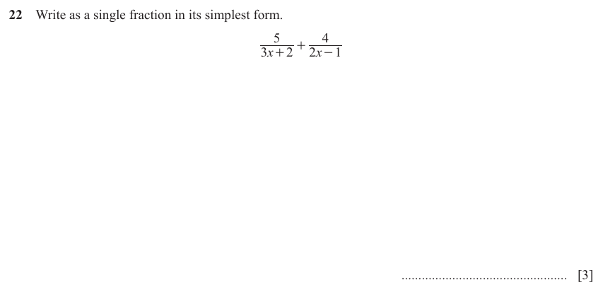 IGCSE Mathematics 0580 May/June 2023 Paper 22 Question 22 – Numbers, Fractions, decimals and percentages, 3 marks