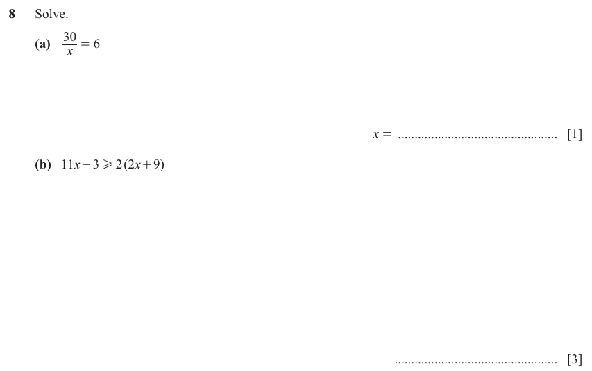 IGCSE Mathematics 0580 May/June 2023 Paper 22 Question 8 – Numbers, The four rules, 4 marks