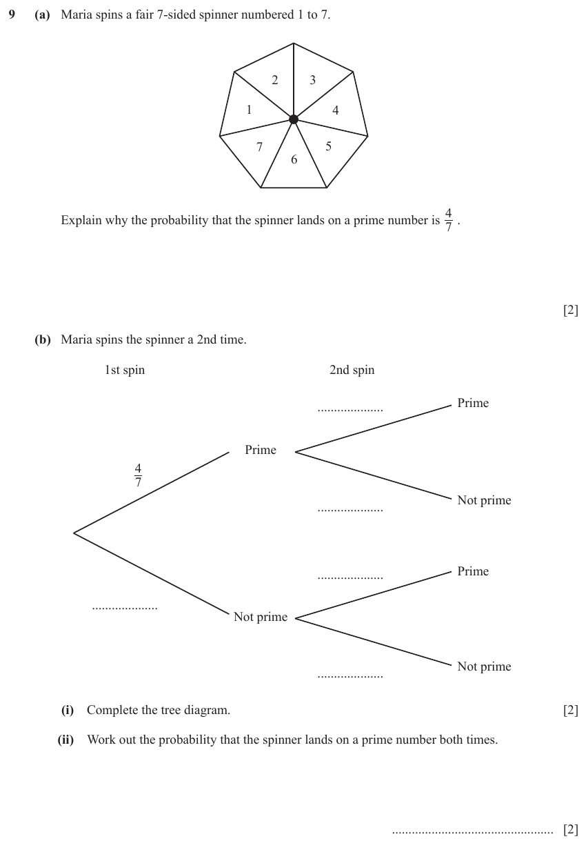 IGCSE Mathematics 0580 May/June 2023 Paper 31 Question 9 – Probability, General, 6 marks