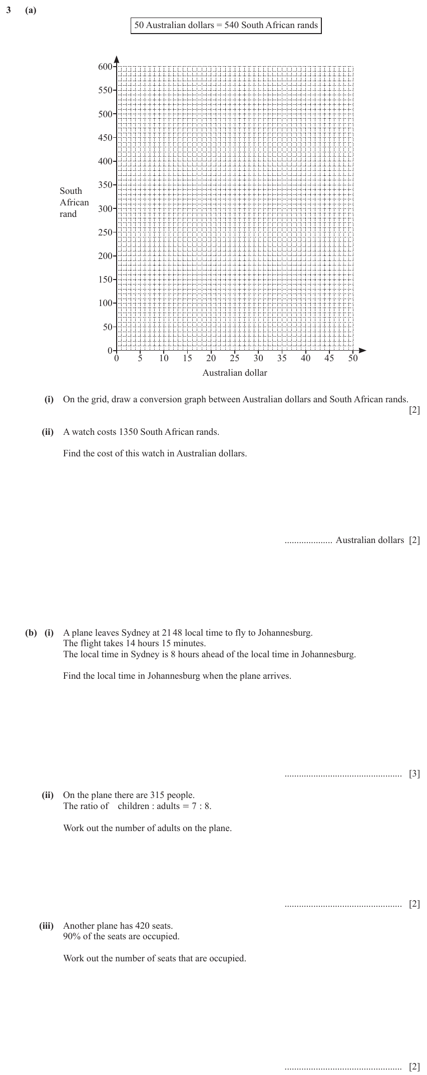IGCSE Mathematics 0580 May/June 2023 Paper 32 Question 3 – Numbers, The four rules, 11 marks