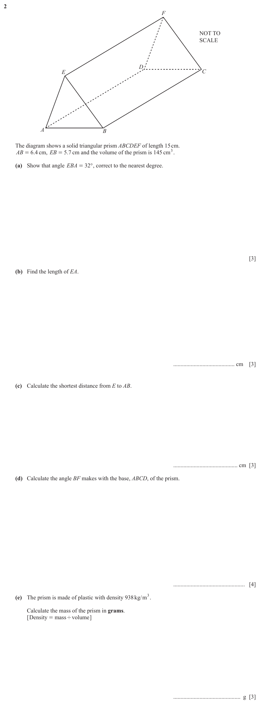 IGCSE Mathematics 0580 May/June 2023 Paper 41 Question 2 – Vectors, Vectors (basic), 16 marks
