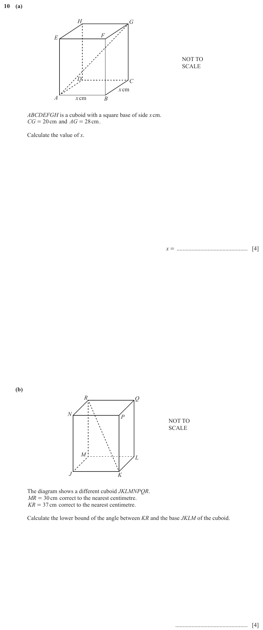 IGCSE Mathematics 0580 May/June 2023 Paper 42 Question 10 – Geometry, Geometrical terms and vocabulary, 8 marks