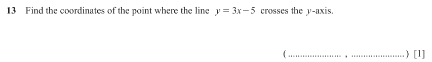 IGCSE 0580 Jun 2024 Paper 11 Question 13 — Cartesian coordinates (2D) (Core, 1 marks)