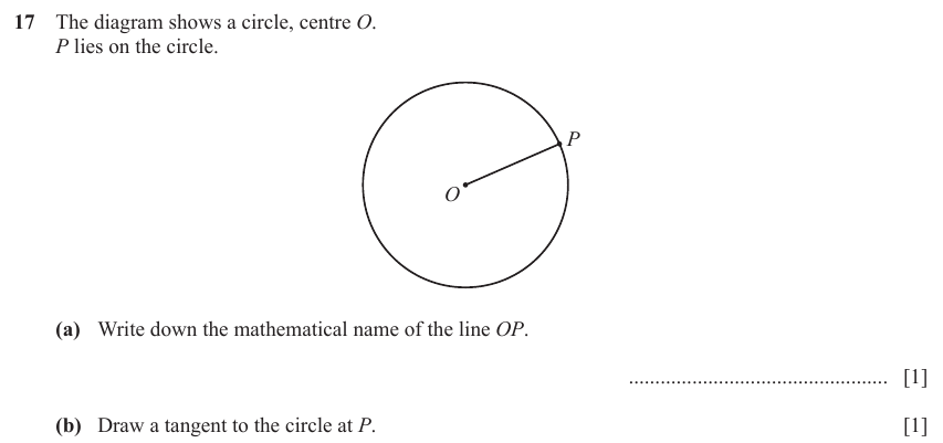 IGCSE Mathematics 0580 May/June 2024 Paper 11 Question 17 – Geometry, Angles using geometrical properties, 2 marks