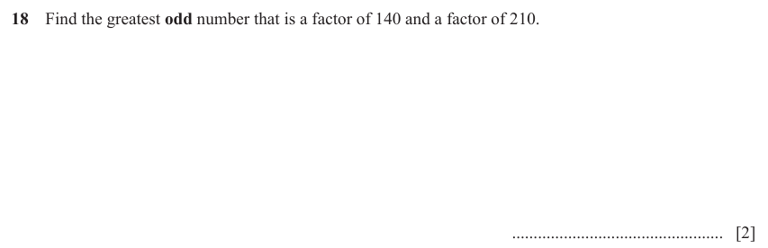 IGCSE Mathematics 0580 May/June 2024 Paper 11 Question 18 – Numbers, The four rules, 2 marks