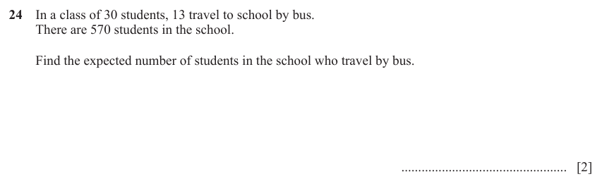 IGCSE Mathematics 0580 May/June 2024 Paper 12 Question 24 – Numbers, The four rules, 2 marks