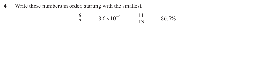 IGCSE Mathematics 0580 May/June 2024 Paper 12 Question 4 – Numbers, Indices, 2 marks