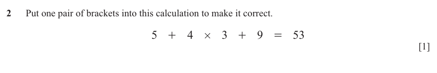 IGCSE Mathematics 0580 May/June 2024 Paper 13 Question 2 – Numbers, The four rules, 1 marks