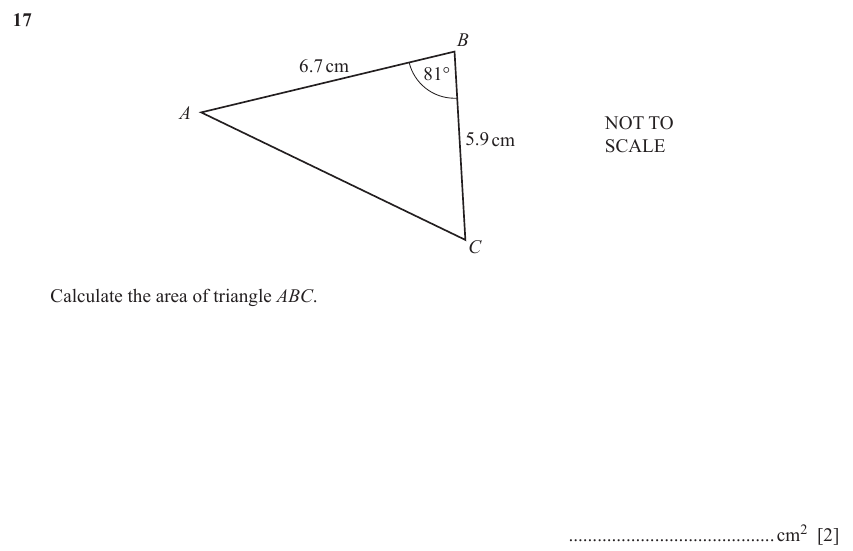 IGCSE Mathematics 0580 May/June 2024 Paper 21 Question 17 – Geometry, Geometrical terms and vocabulary, 2 marks