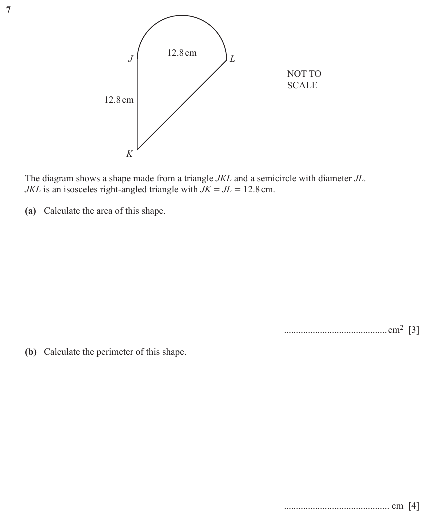 IGCSE 0580 Jun 2024 Paper 21 Question 7 — Right angled triangles (Extended, 7 marks)