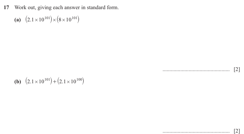 IGCSE Mathematics 0580 May/June 2024 Paper 23 Question 17 – Numbers, Indices, 4 marks