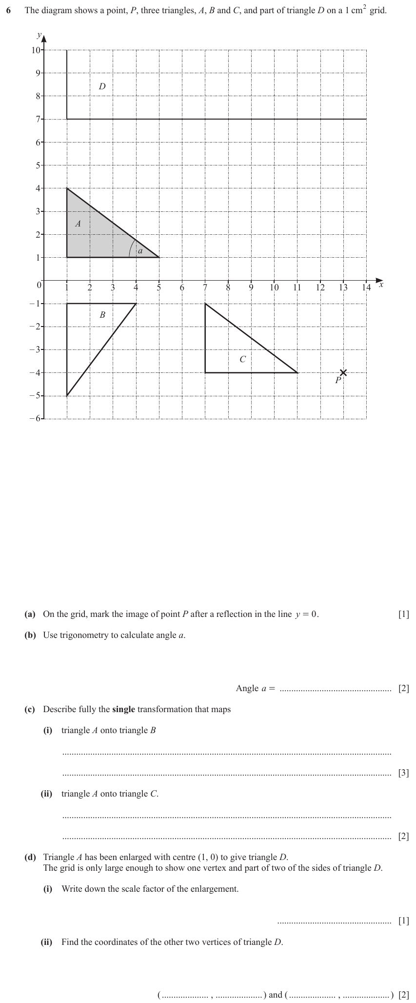IGCSE Mathematics 0580 May/June 2024 Paper 31 Question 6 – Transformations, Transformations, 11 marks