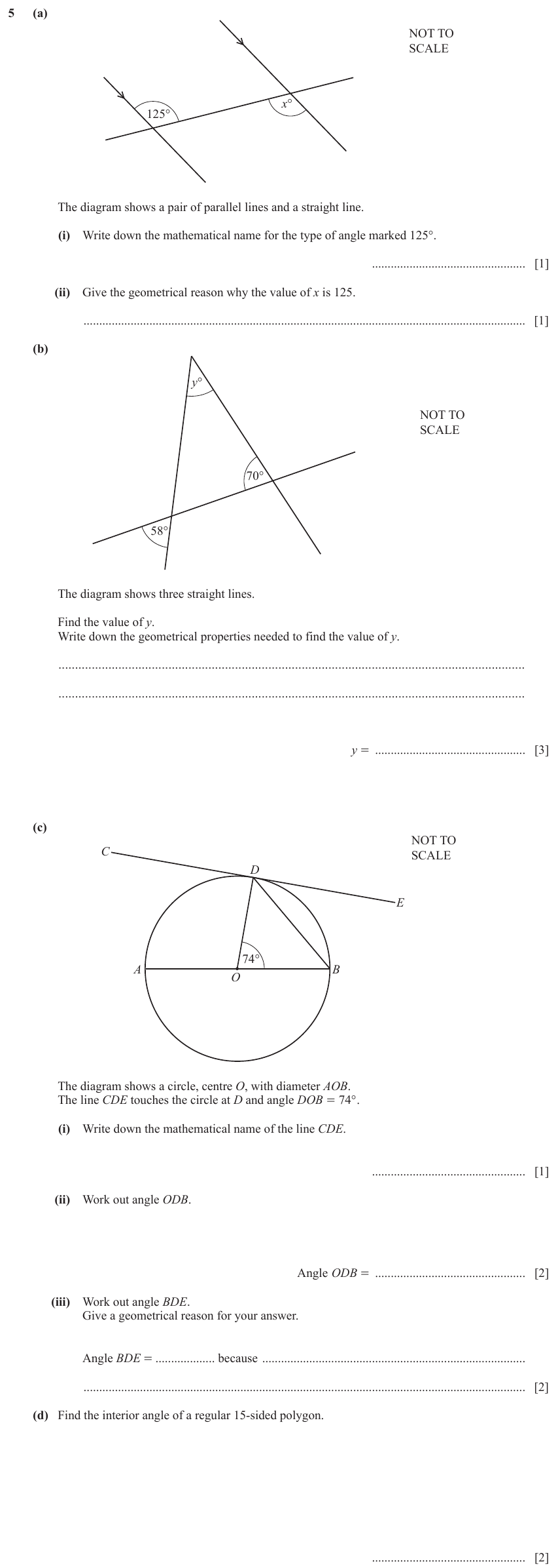 IGCSE Mathematics 0580 May/June 2024 Paper 32 Question 5 – Geometry, Angles using geometrical properties, 12 marks