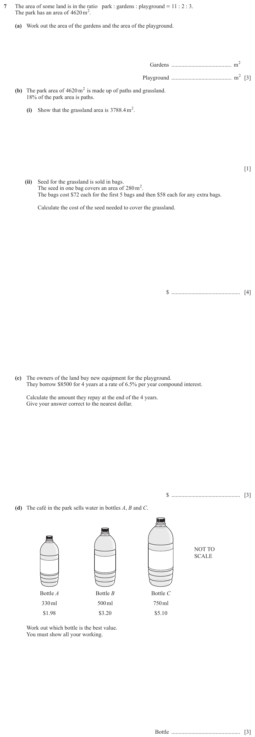 IGCSE Mathematics 0580 May/June 2024 Paper 32 Question 7 – Numbers, Ratio and proportion, 14 marks