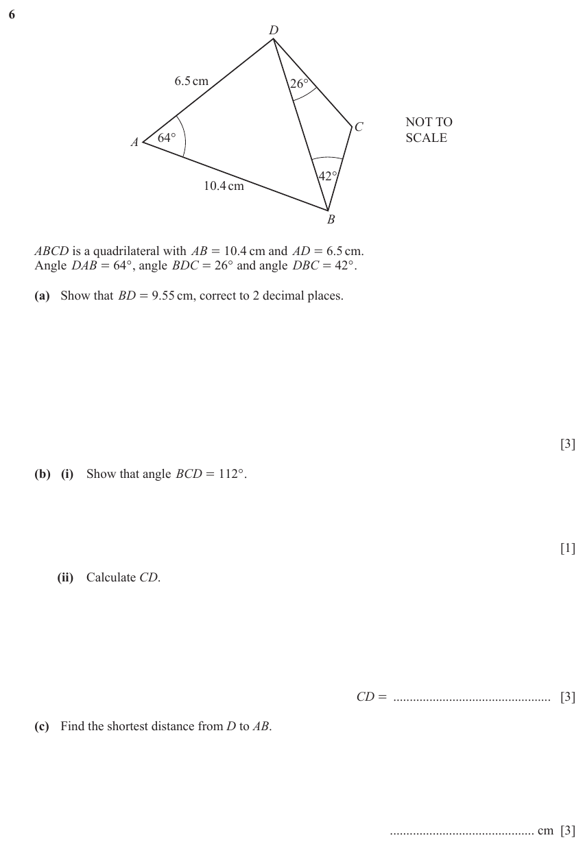 IGCSE Mathematics 0580 May/June 2024 Paper 42 Question 6 – Vectors, Vectors (basic), 10 marks