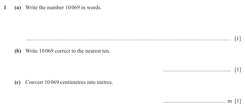 IGCSE Mathematics 0580 May/June 2025 Paper 11 Question 1 – Numbers, The four rules, 3 marks