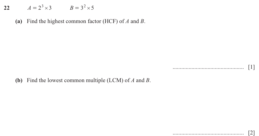 IGCSE Mathematics 0580 May/June 2025 Paper 11 Question 22 – Numbers, The four rules, 3 marks