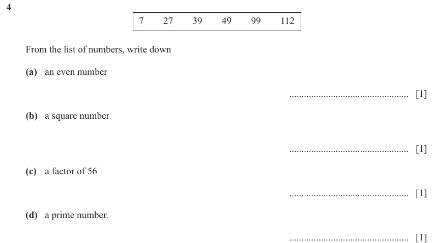 IGCSE Mathematics 0580 May/June 2025 Paper 11 Question 4 – Numbers, The four rules, 4 marks