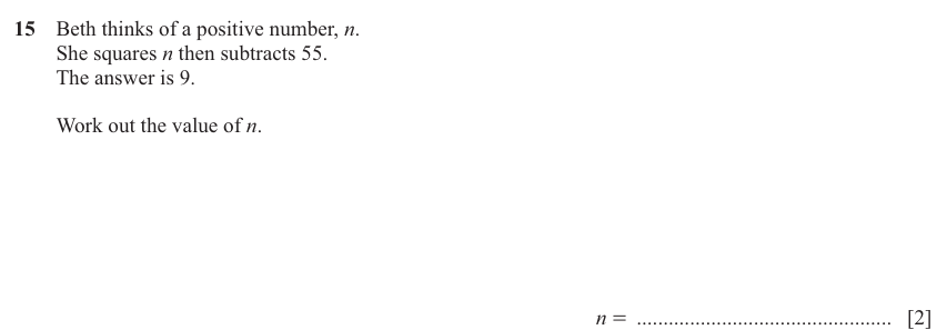 IGCSE Mathematics 0580 May/June 2025 Paper 12 Question 15 – Numbers, The four rules, 2 marks