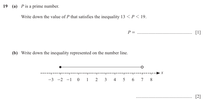 IGCSE 0580 Jun 2025 Paper 12 Question 19 — Inequalities (Core, 3 marks)