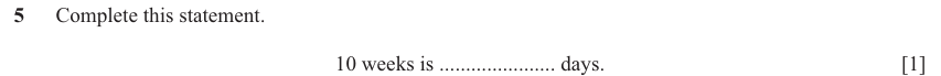 IGCSE Mathematics 0580 May/June 2025 Paper 12 Question 5 – Numbers, The four rules, 1 marks