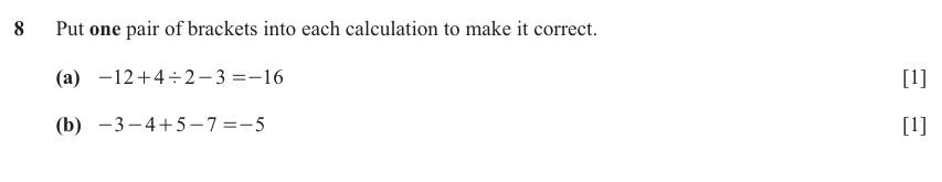 IGCSE Mathematics 0580 May/June 2025 Paper 12 Question 8 – Numbers, The four rules, 2 marks