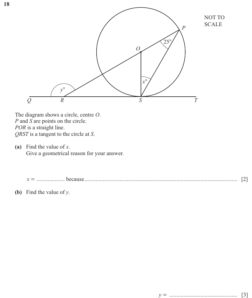 IGCSE 0580 Jun 2025 Paper 13 Question 18 — Angles using geometrical properties (Core, 5 marks)