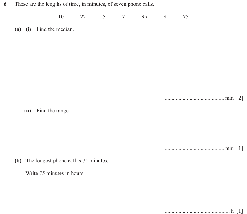 IGCSE 0580 Jun 2025 Paper 13 Question 6 — Averages (discrete data) (Core, 4 marks)
