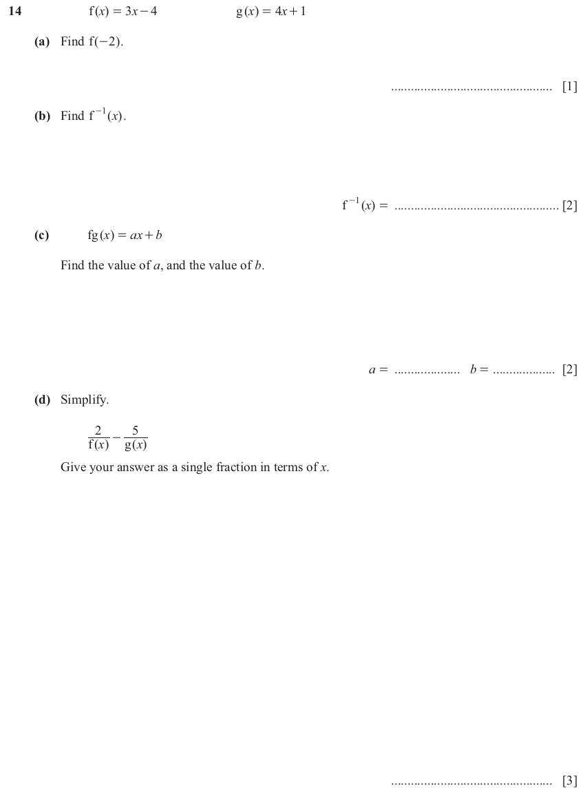 IGCSE 0580 Jun 2025 Paper 21 Question 14 — Graphs of functions (Extended, 8 marks)