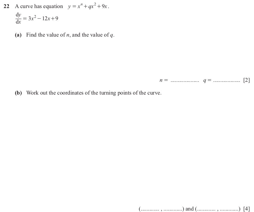 IGCSE 0580 Jun 2025 Paper 21 Question 22 — Basic algebra (Extended, 6 marks)