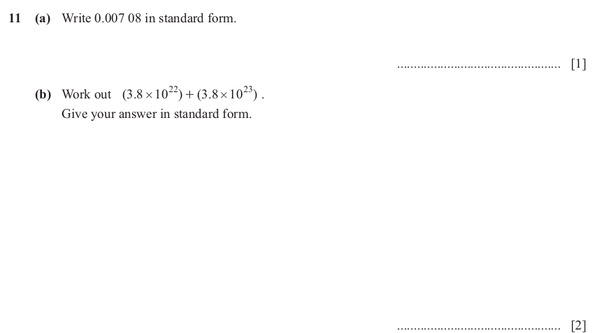 IGCSE 0580 Jun 2025 Paper 22 Question 11 — Indices (Extended, 3 marks)