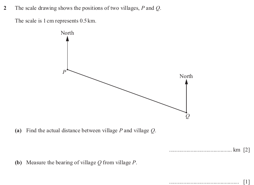 IGCSE 0580 Jun 2025 Paper 22 Question 2 — Scale drawings (Extended, 3 marks)