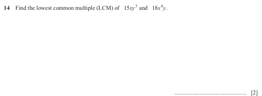 IGCSE Mathematics 0580 May/June 2025 Paper 23 Question 14 – Numbers, The four rules, 2 marks
