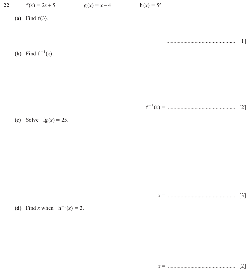 IGCSE 0580 Jun 2025 Paper 23 Question 22 — Graphs of functions (Extended, 8 marks)