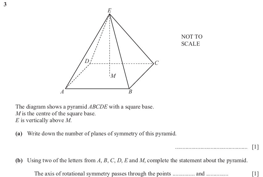 IGCSE Mathematics 0580 May/June 2025 Paper 23 Question 3 – Geometry, Geometrical terms and vocabulary, 2 marks