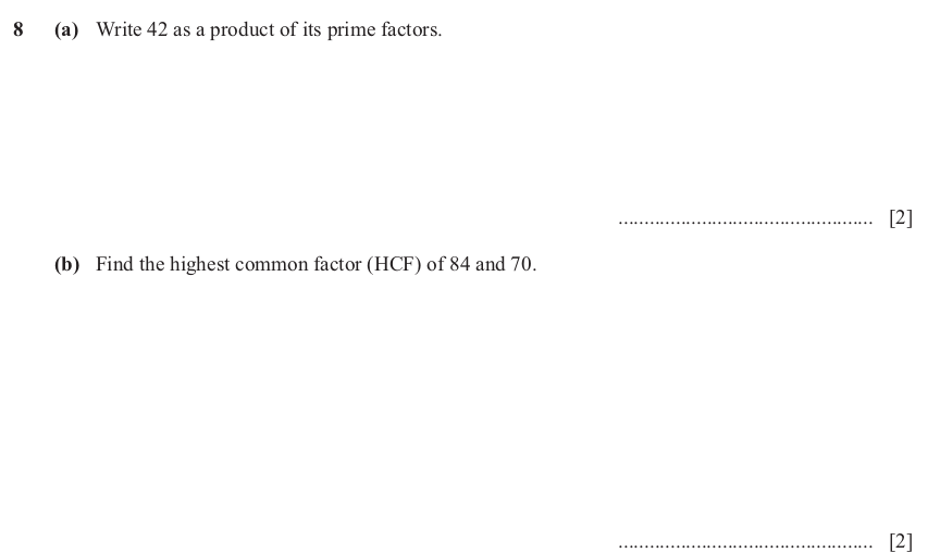 IGCSE Mathematics 0580 May/June 2025 Paper 23 Question 8 – Numbers, The four rules, 4 marks