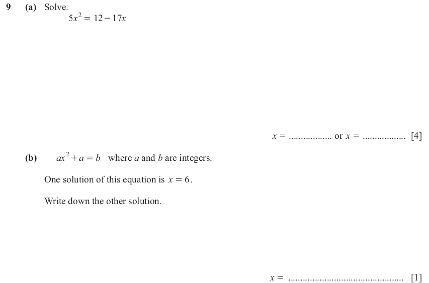 IGCSE Mathematics 0580 May/June 2025 Paper 23 Question 9 – Numbers, The four rules, 5 marks
